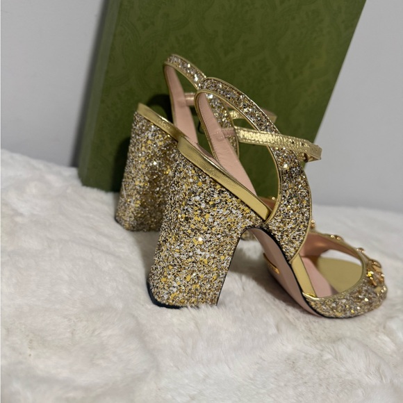 Gucci Women's Glittering Gold Heels - Picture 3 of 7